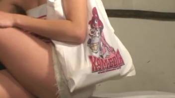 Voluptuous blond babe gets pounded by a stud (sort of)