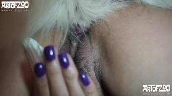 Dark-haired newbie screwed while dressed in intense bestiality sex scenes