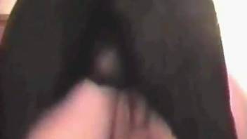 Intense vintage sex tape with a hot babe and a dog