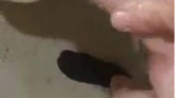 Pale creature lapping up that tasty cock everywhere