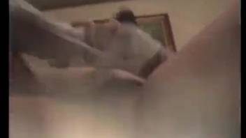 Amateur chick in a mask getting banged by a pup