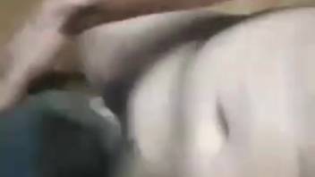 Guy skewers a bitch's cunt with his thick cock