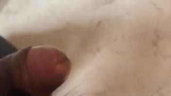 Dude's uncut cock is pleasured by a very sexy animal