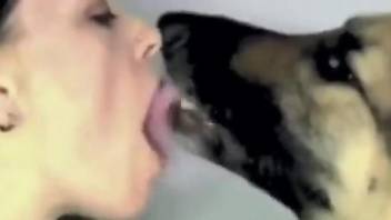 Dog makes woman feel very horny in intimate cam scenes