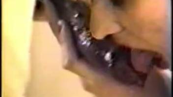 Vintage adult film showcasing a mistress-esque vixen
