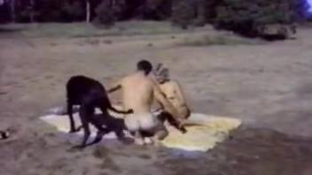 Open-air zoophilia featuring an incredibly alluring ebony creature