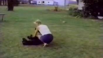 Classic footage of intense bestiality sex with animal lovers