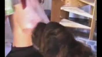 Intense bestiality video featuring aroused amateurs