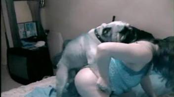 Fat butt bitch getting fucked by a big-dicked dog